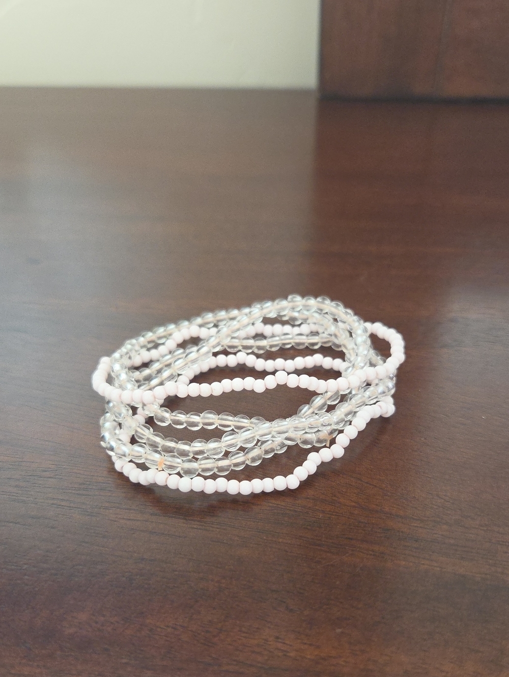 Layered Set Pink and Clear Bracelets - Women Jewelry